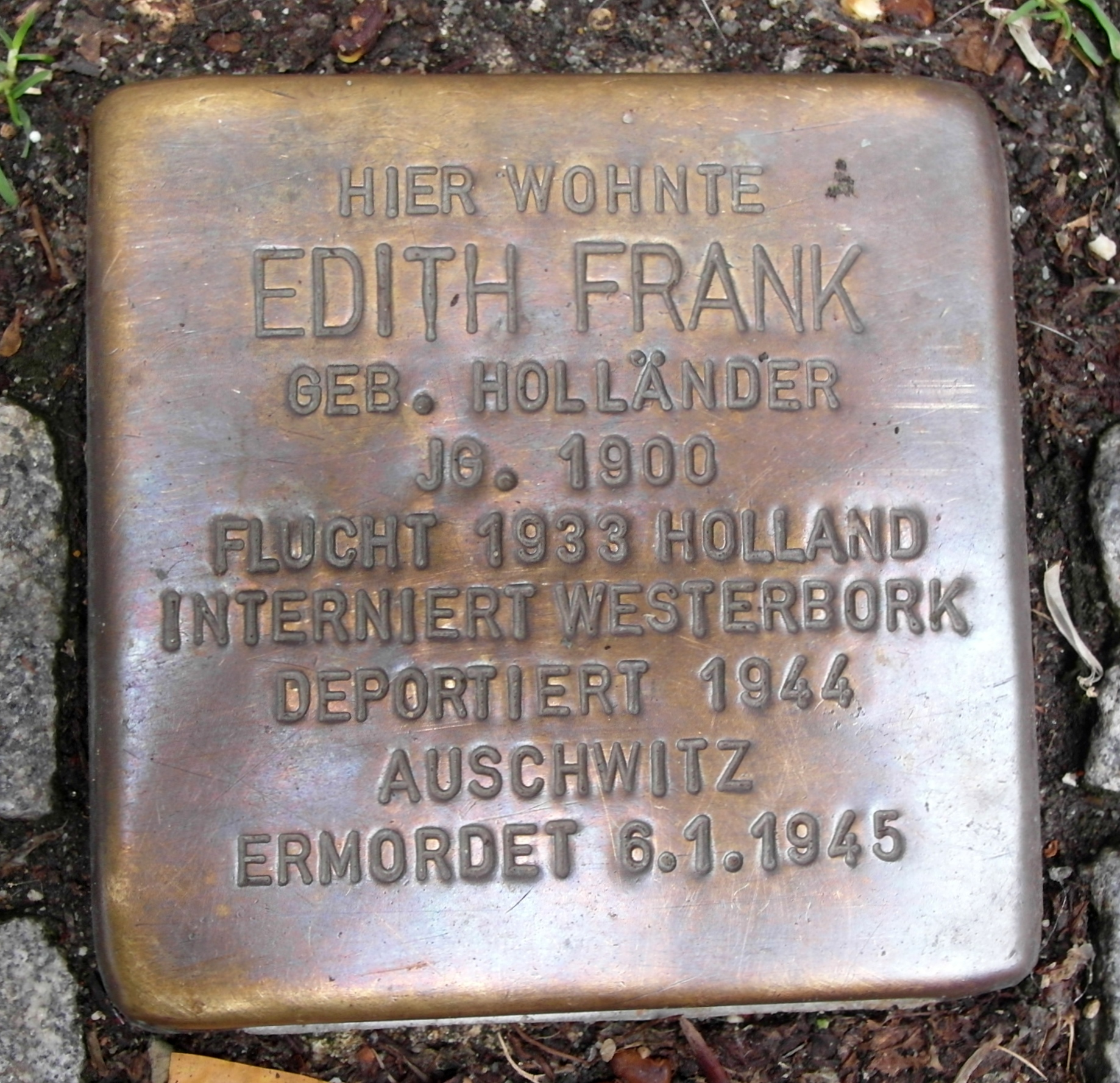 https://upload.wikimedia.org/wikipedia/commons/6/63/EdithFrankStolpersteinAachen_8223.jpg